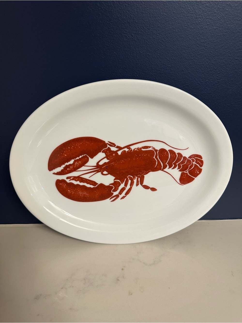 Cordon Bleu Serving Platter with Red Lobster Motif